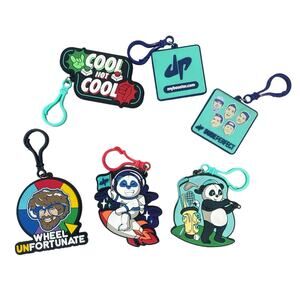 Lot of 6 Dude Perfect Backpack Clips Key Chains Wheel Unfortunate, Astronaut